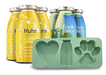 Produktbild von SmoothieDog Eisform aus Silikon mit 3x Huhn und 3x Ente Hundesmoothie je 250 ml - 6 x 250 ml