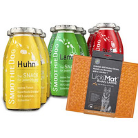 Produktbild von SmoothieDog Hundesmoothie Probierpaket 12x250ml mit Lickimat Buddy L - 12 x 250 ml