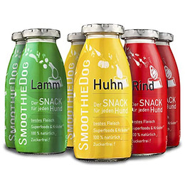 Produktbild von SmoothieDog Hundesmoothie Probierset Lamm, Rind, Huhn - 6 x 250 ml