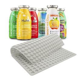 Produktbild von SmoothieDog Mix 6er Pack mit Trixie Backmatte Pink - 6 x 250 ml