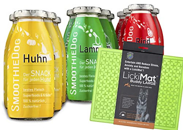 Produktbild von SmoothieDog Probierset mit Lamm, Rind und Huhn - 12 x 250 ml