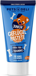 Produktbild von Snack Junior Geflügelpastete mit Lachsöl für Hunde - 75 g