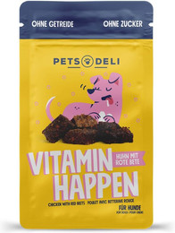 Produktbild von Snack Vitaminhappen Huhn mit Rote Beete und Pastinake für Hunde - 5 x 90 g