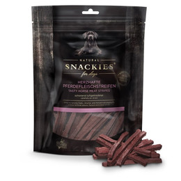 Produktbild von Snackies Herzhafte Pferdefleischstreifen Hundesnack - 80 g