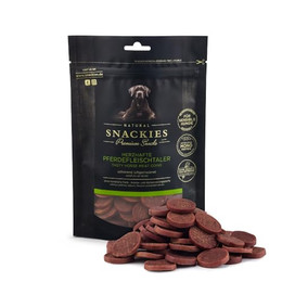 Produktbild von Snackies Herzhafte Pferdefleischtaler Hundesnack - 170 g
