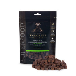 Produktbild von Snackies Hundesnack Herzhafte Pferdefleischwürfel mit Kelp-Alge - 170 g