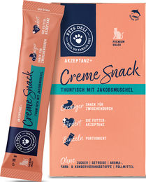Produktbild von Snacks für Katzen Cremesnack Thunfischfilet Jakobsmuschel - 6 x 15 g