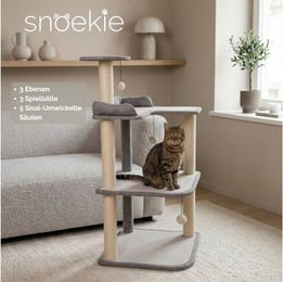 SNOEKIE Kratzbaum Snoekie Kratzbaum für Katzen, stabiler 3-Etagen-Katzenbaum – Bild 1 von 5