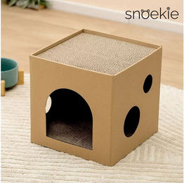 SNOEKIE Kratzbrett snoekie Würfel-Katzenhöhle, Katzenhaus aus Wellpappe – Bild 1 von 3