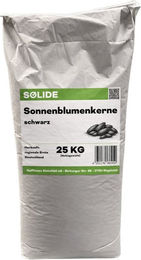 Produktbild von SOLIDE Sonnenblumenkerne schwarz 25kg, Hauptfutter für: Vögel, Wildvögel, Ganzjahresfutter
