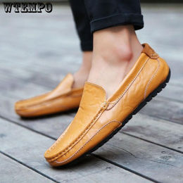 Produktbild von Sommer Herren Schuhe Herren Leichte Bequeme Flache Schuhe Loafer Leder Schuhe Sneakers 45