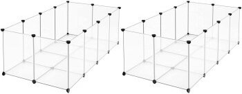 Produktbild von SONGMICS 2er Set Freigehege L-XL mit Bodenplatten weiß