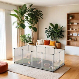 Produktbild von SONGMICS L-XL Kleintiergehege mit wasserfester Unterlage weiß