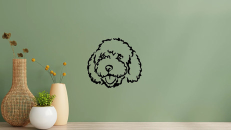 Produktbild von Spanischer Wasserhund Kopf Wandtattoo Wandbild Wandsticker Wandaufkleber Wanddekoration