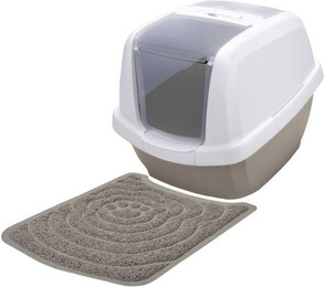 Produktbild von Sparpack Katzentoilette mit aufstellbarer Schwingtür und Vorlegematte - 1 Stk.
