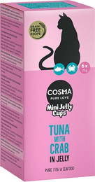 Produktbild von Sparpaket Cosma Mini Jelly Cups 24 x 25 g - Thunfisch/Krebs