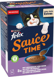 Produktbild von Sparpaket Felix Sauce Time 12 x 40 g - mit dem Geschmack von Huhn & Lachs