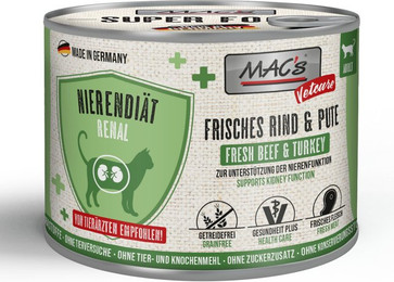 Produktbild von Sparpaket MAC's CAT Vetcare Nierendiät 24 x 200 g - Rind & Pute