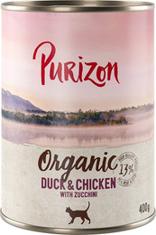 Produktbild von Sparpaket Purizon Organic 24 x 400 g - Ente und Huhn mit Zucchini