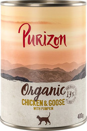 Produktbild von Sparpaket Purizon Organic 24 x 400 g - Huhn und Gans mit Kürbis