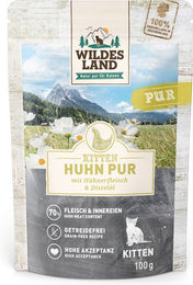 Produktbild von Sparpaket Wildes Land Cat 24 x 100 g - Kitten Huhn Pur mit Distelöl