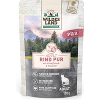 Produktbild von Sparpaket Wildes Land Cat 24 x 100 g - Rind Pur mit Distelöl