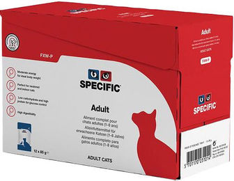 SPECIFIC Adult FXW-P Katzenfutter - Schälchen - 4 x 12 x 85 g – Bild 1 von 4