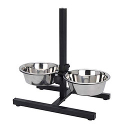 Produktbild von Spetebo Hunde Futterstation höhenverstellbar mit 2 Edelstahlnäpfen