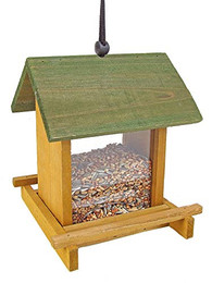 Produktbild von Spetebo Igelhaus Holz Vogelfutterhaus mit Sichtfenster