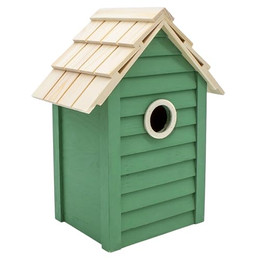 Produktbild von Spetebo Nistkasten Holz Vogelhäuschen grün zum Hinstellen