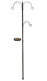 Produktbild von Spetebo Vogel Futterstation aus Stahl mit Meisenknödel Halter und Futterschale