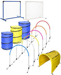 SPORTIKEL24 Agility-Slalom Hoopers Profi-Set – VDH-konform – Weiß/Bunt – Kunststoff – Bild 1 von 5