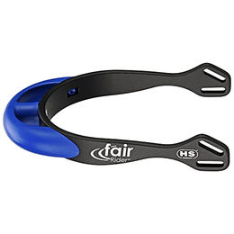 Produktbild von Sprenger fairRider Sporen aus Aluminium mit gebogenem Kunststoffhals blau