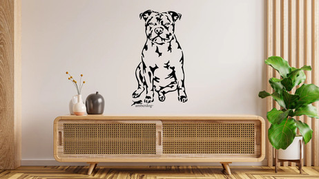 Produktbild von Staffordshire Bullterrier Wandtattoo Wandsticker Wandaufkleber Wanddekoration