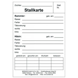 Produktbild von Stallkarte groß 10 x 15 cm