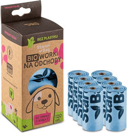 Produktbild von STARCH BAG Kompostierbare BIO-Beutel für Fäkalien 8 x 15 Stück, blau