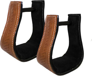 Produktbild von Steigbügel western mit Lederüberzug Natowa