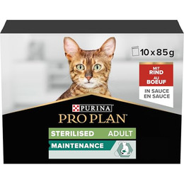 Produktbild von STERILISED Adult  Nassfutter für Katzen RInd  in Sauce, 10x85g Beutel