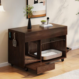 Produktbild von STILVORA Tierhaus mit Lagerbereich,Katzenkloschrank Katzenhaus mit