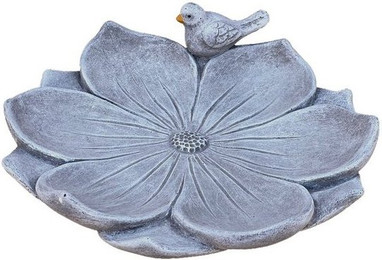 Produktbild von Stone and Style Vogeltränke Blüte mit Vögelchen Steinguss