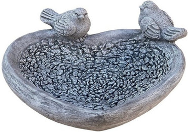 Produktbild von Stone and Style Vogeltränke XL Herz aus Steinguss mit Vögeln