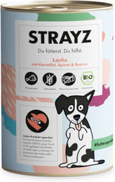 Produktbild von STRAYZ BIO Bio-Lachs mit Bio-Kartoffel, Bio-Spinat & Bio-Beeren - 6 x 400 g