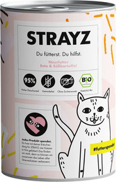 Produktbild von STRAYZ Bio Ente & Süßkartoffel Katzenfutter - 6 x 400 g