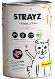 Produktbild von STRAYZ BIO Ente & Süßkartoffel Katzenfutter - 6 x 400 g