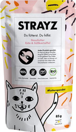 Produktbild von STRAYZ Bio Ente & Süßkartoffel Nassfutter für Katzen - 12 x 85 g