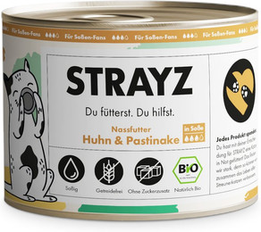 Produktbild von STRAYZ BIO Katze 6 x 200 g - Bio-Huhn & Bio-Pastinake in Soße