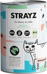 Produktbild von STRAYZ Bio Lachs & Brokkoli Katzenfutter - 6 x 400 g