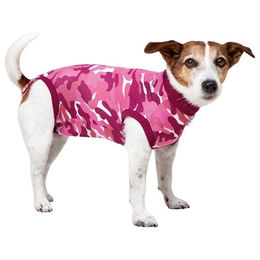 Produktbild von Suitical Recovery Suit® Dog pink camouflage Größe 2XS