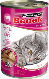 Produktbild von Super Benek Getreidefrei Chunks Kalb in Sauce - 10 x 415 g