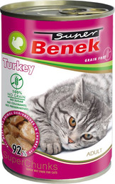Produktbild von Super Benek Getreidefrei Chunks Truthahn in Sauce - 10 x 415 g